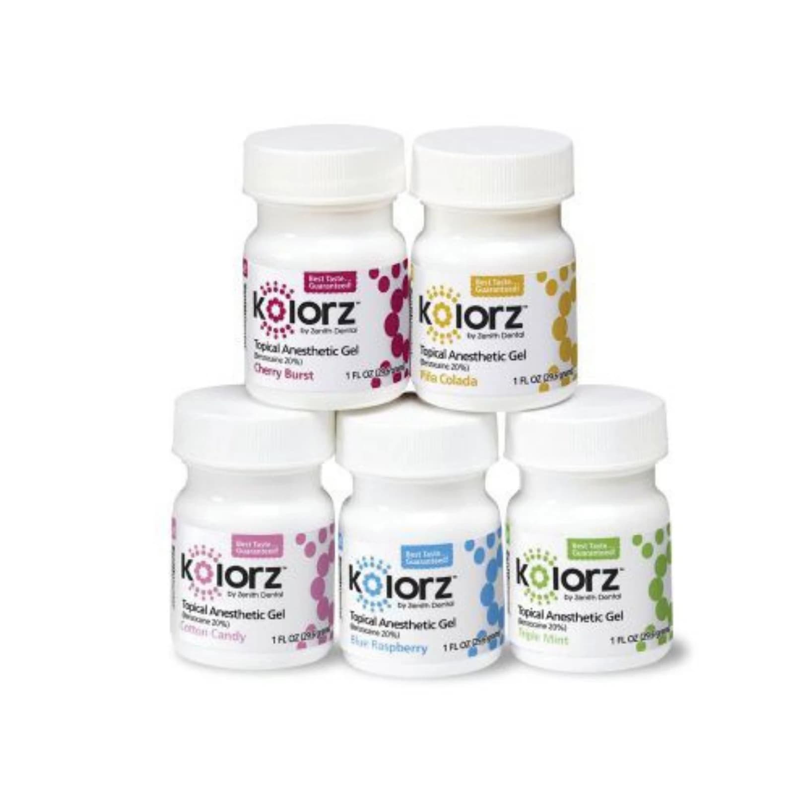 Kolorz Topical Anesthetic Gel, 20% Benzocaine, Piña Colada, 1 oz Jar, 755105 thumbnail 4