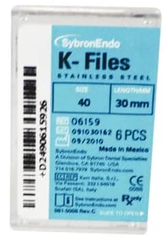 Kerr K-Files Stainless Steel Endodontic Hand Files, 30mm, Size #40, Black, 6/Pack, 06159 thumbnail 12