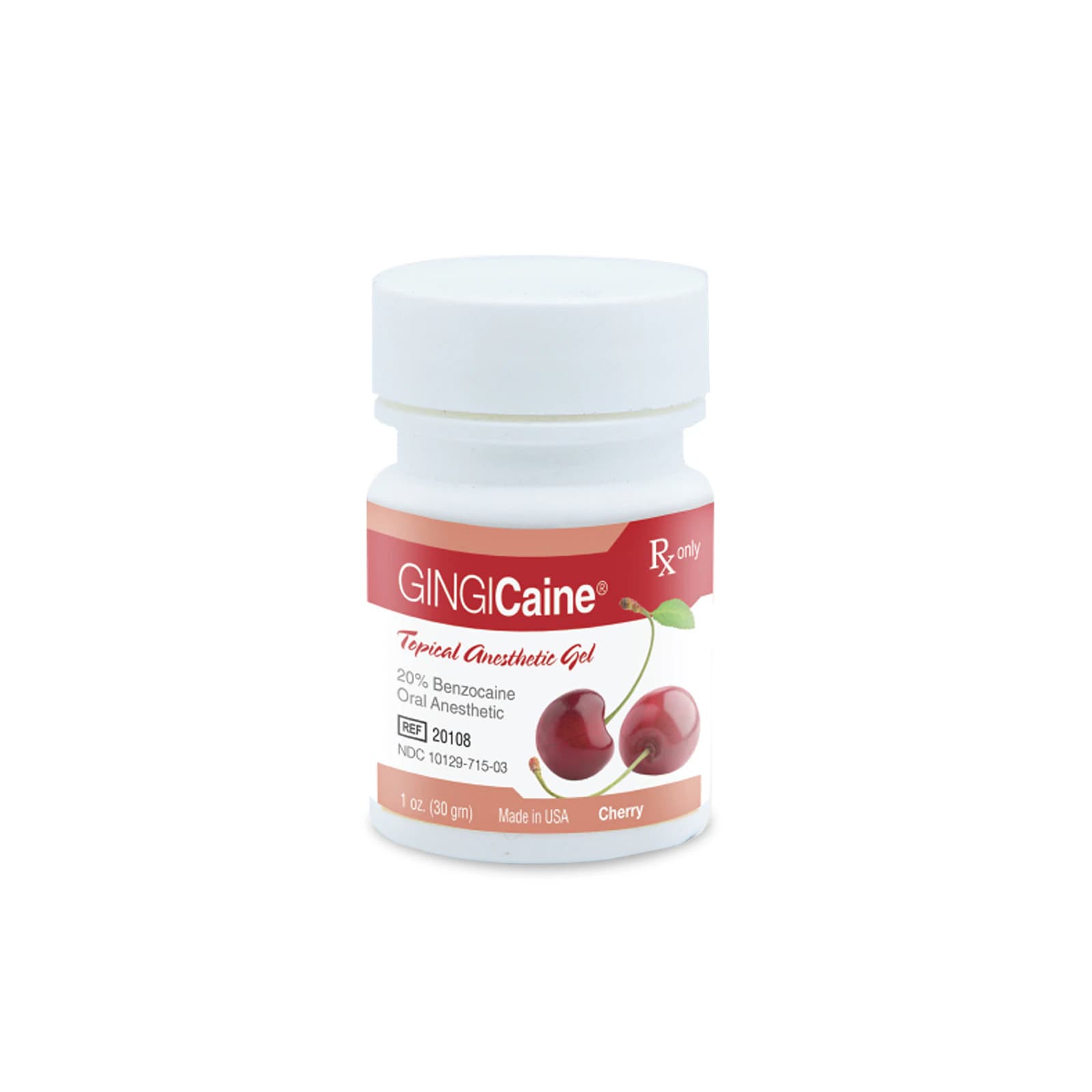 Gingicaine Topical Anesthetic Gel, Cherry, 20% Benzocaine, 1 oz Jar thumbnail 4