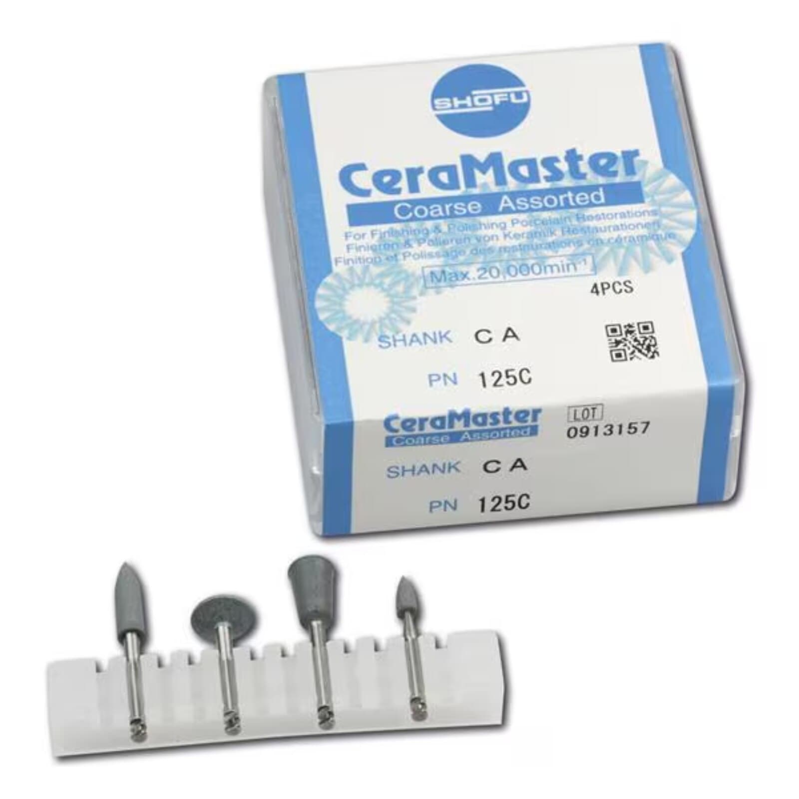 CeraMaster Polishing System, Assorted Kit, CA Shank, Coarse, 125C - Bullet, Knife, Cup, Mini-Point thumbnail 2
