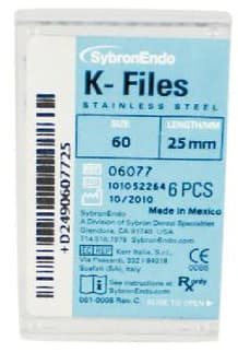 Kerr K-Files Stainless Steel #60, 25mm, Blue, 6/Pack, 06077 thumbnail 8
