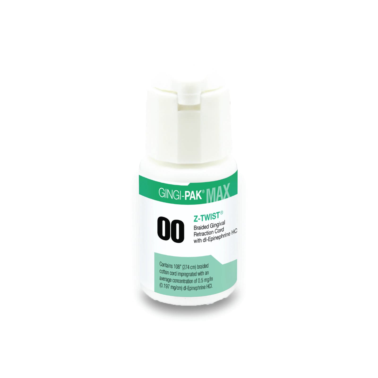 Gingi-Pak Max Z-Twist Retraction Cord with DL-Epinephrine HCl, Size #00 Very Thin, 108" per Bottle, 10170M thumbnail 3