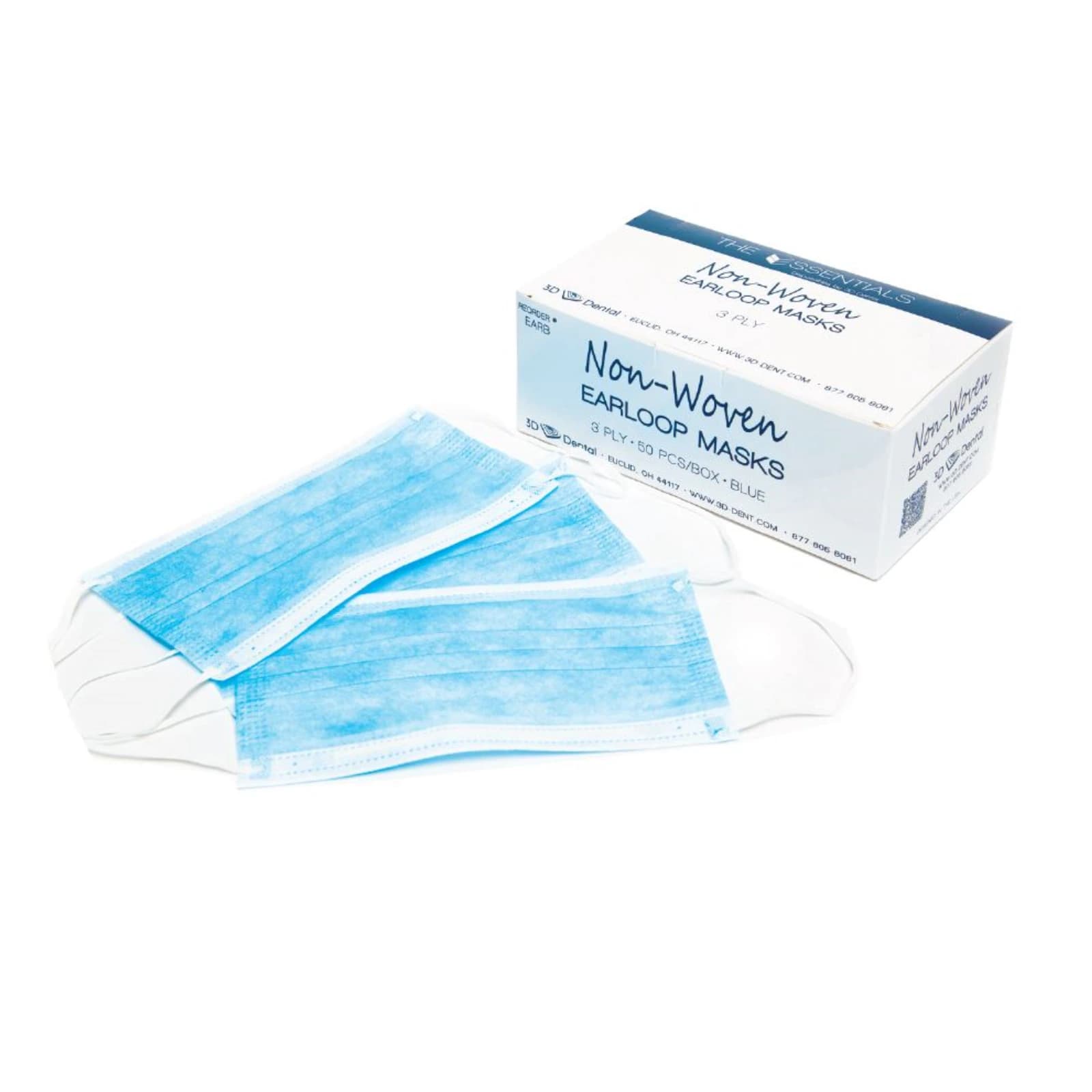 Essentials ASTM Level 1 Earloop Face Masks, Blue, Latex-Free, Fluid Resistant, 50/Box, EARB thumbnail 2