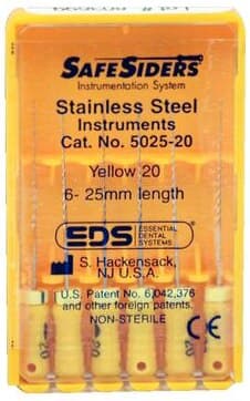 SafeSiders Endodontic Reamers #20, 25mm, 0.02 Taper, Stainless Steel, Yellow, 6/Pack, 5025-20 thumbnail 8