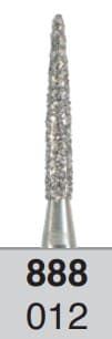 NTI Diamond Bur, FG, Flame, # C888, 1.2 mm Diameter, 8.0 mm Length, Coarse, Green Ring, 5/Pk, C888-012 thumbnail 3