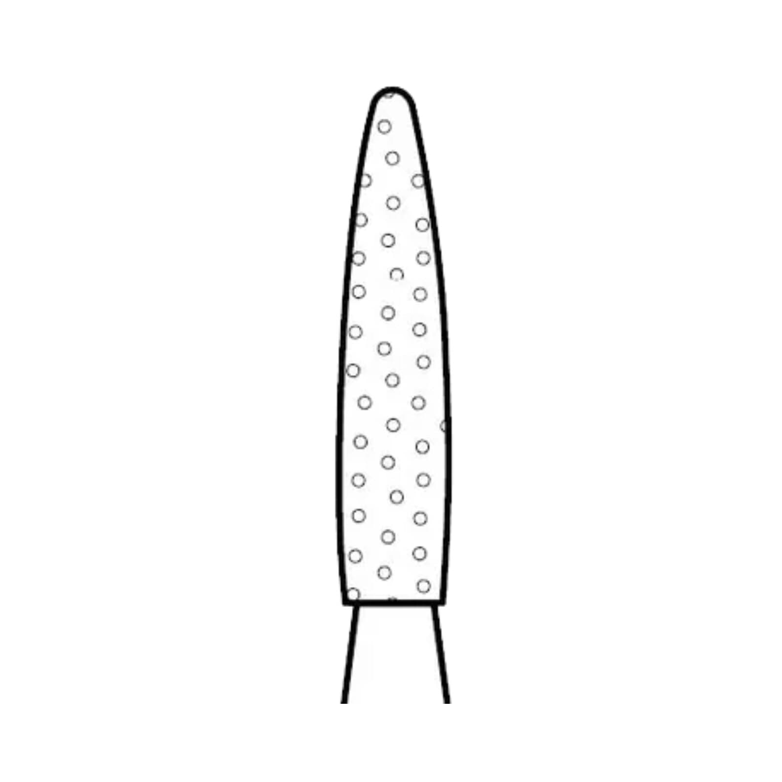 Two Striper Diamond Bur, FG, Flame, #265.6.5, Coarse, Green Ring, 1.4 mm Major/0.5 mm Minor Diameter, 6.5 mm Length, 5/Pk, 2015129 thumbnail 3