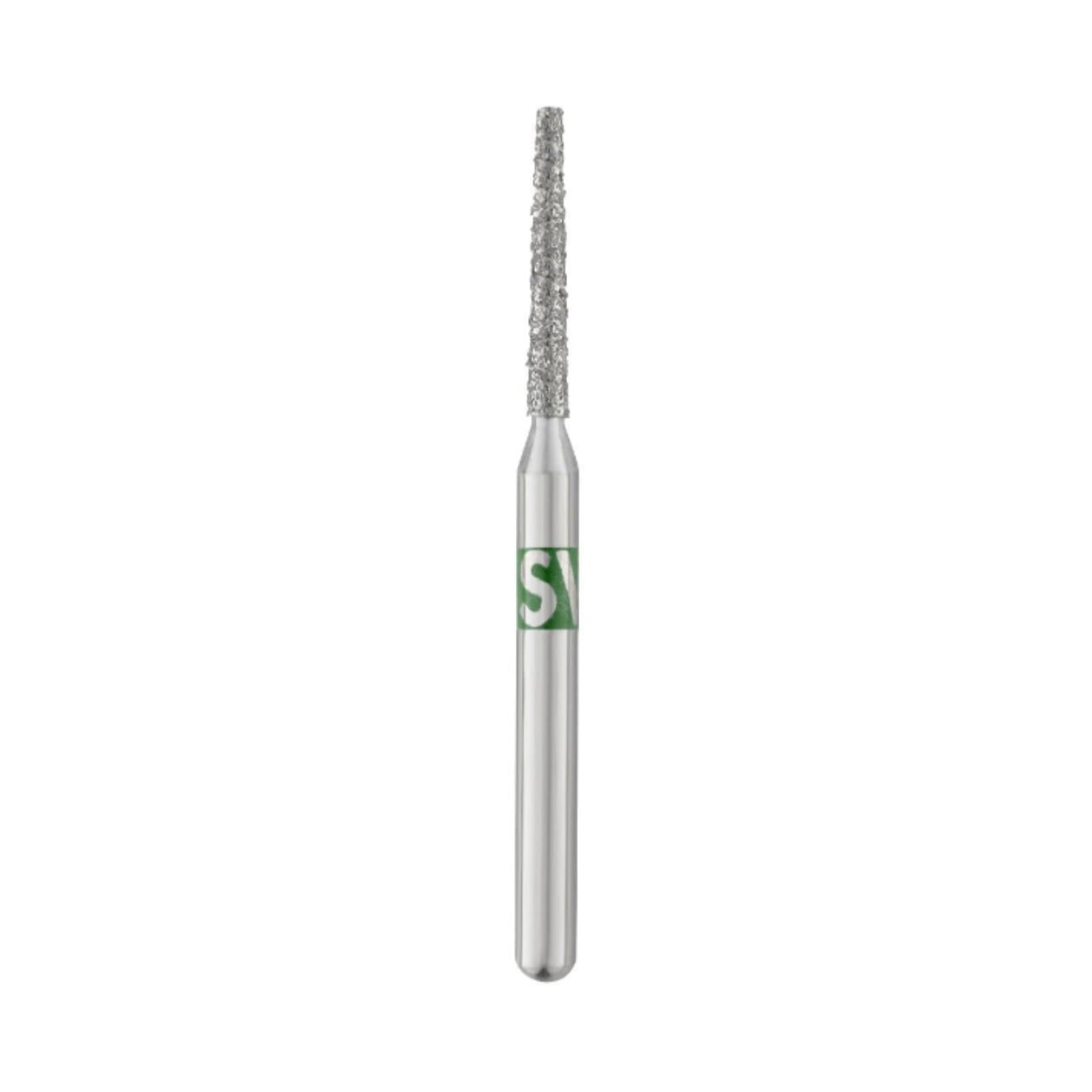 SS White Piranha Single-Use Diamond Bur, FG, Flat End Taper, Coarse, #847-012C, 1.2 mm, Green Ring, 25/Pk thumbnail 3