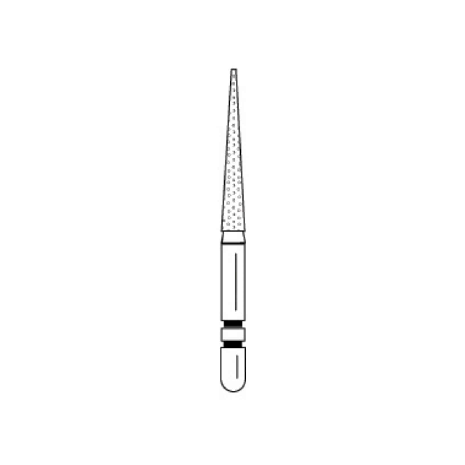 Two Striper Diamond Bur, FG, Flat-End Taper, 700.11, Fine, Red, 1.8 mm Major/0.7 mm Minor Diameter, 11.0 mm Length, 5/Pk, 2015367 thumbnail 3