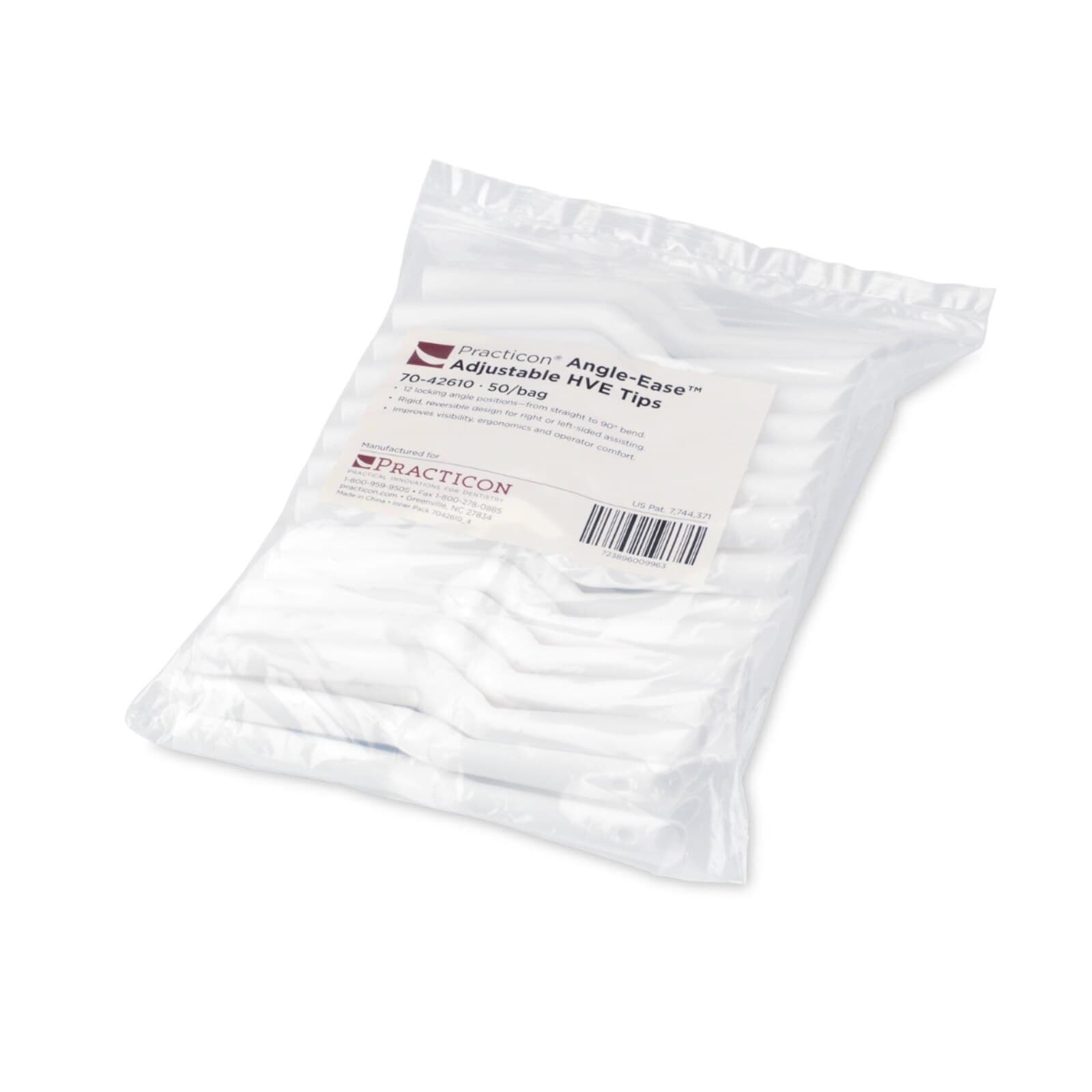 Practicon Angle-Ease Adjustable HVE Tips, White, 12 Locking Positions, 50/Bag, 7042610 thumbnail 7