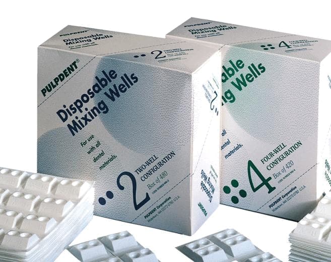 Pulpdent Disposable Mixing Wells, 2-Well Perforated Sheets, 480/Bx - Disposable Mixing Wells 2-Well 480/Bx - Image 1