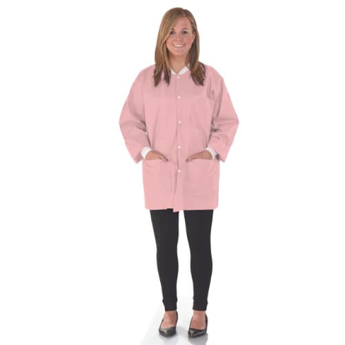 SafeWear Hipster Jacket, Medium, Pretty Pink, 45 g/m2 SMS, AAMI Level 2, 12/Pk, 8102-B thumbnail 10