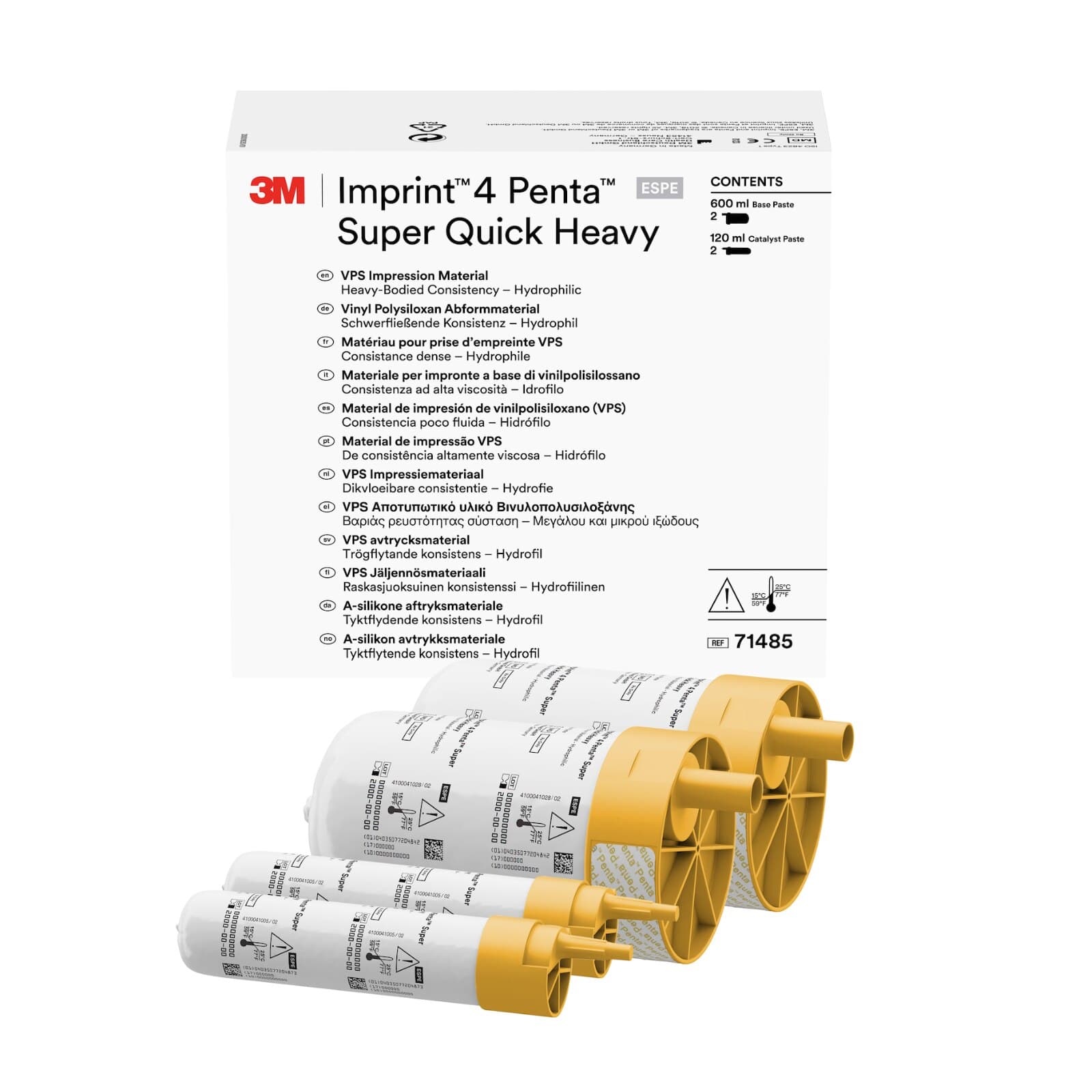 3M™ Imprint™ 4 Penta™ Heavy Body VPS Impression Material Refill, 71484, 2 x 300 mL Base & 2 x 60 mL Catalyst thumbnail 8
