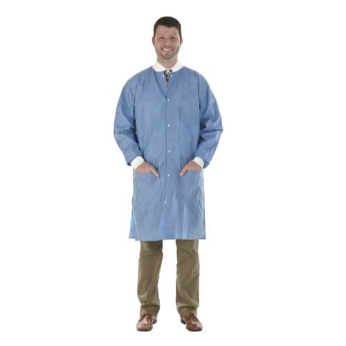 Medicom SafeWear High Performance Lab Coat, Deep Blue, Medium, 12/Pack, 8107-B thumbnail 10