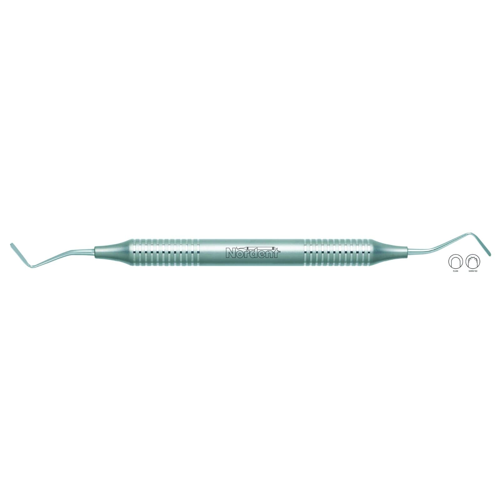 Gingival Cord Packer DE #N113 Serrated, 45° Offset Blades, DuraLite Round Handle, Each, Nordent thumbnail 2