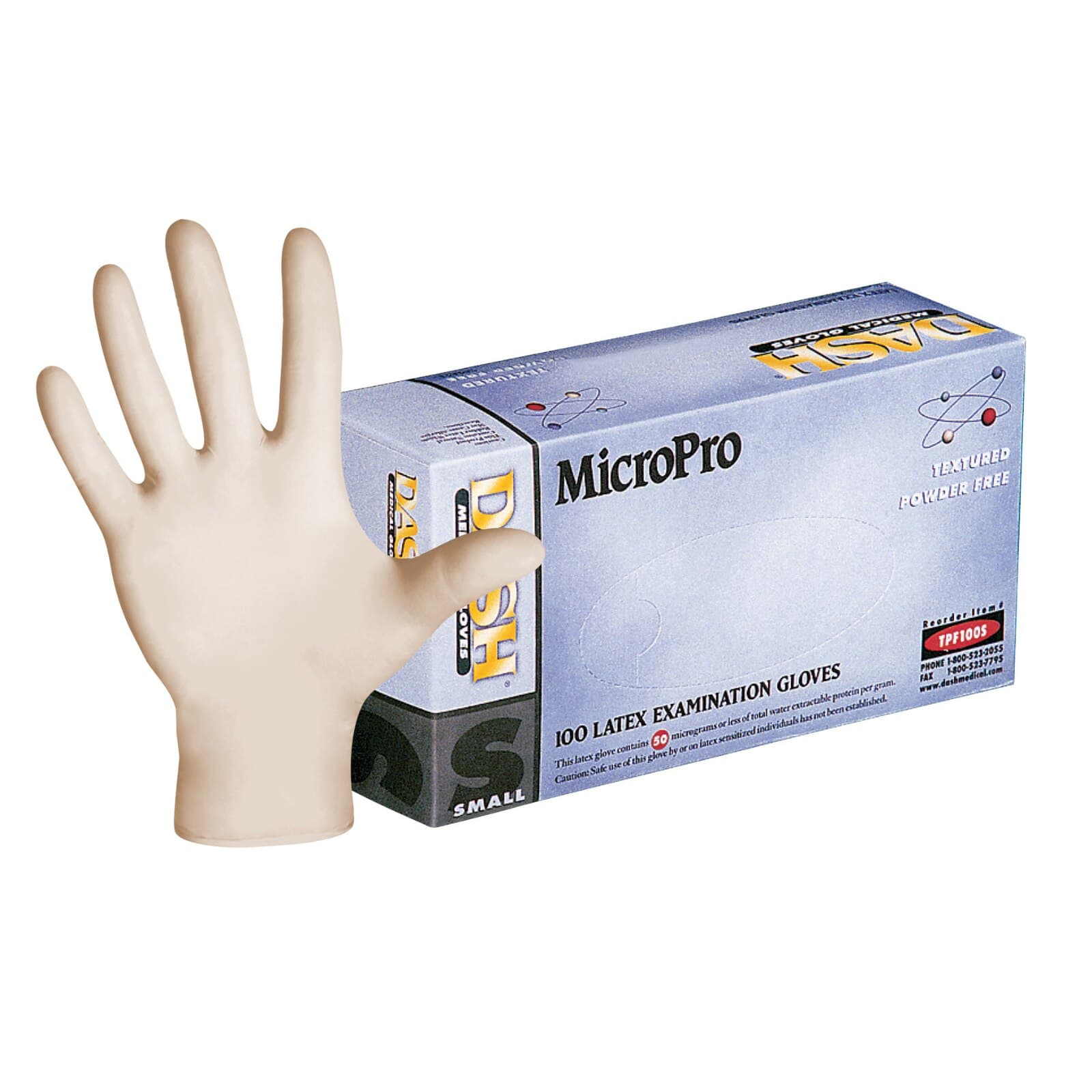 MicroPro™ Powder-Free Textured Latex Exam Gloves, Extra Small, Non-Sterile, Ambidextrous, 100/Box, TPF100XS thumbnail 10