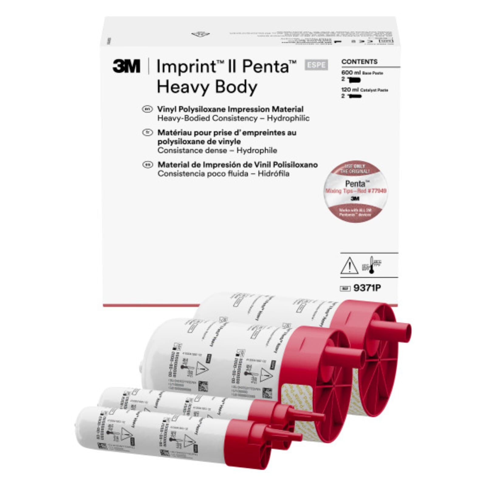 3M Imprint II Penta Heavy Body VPS Impression Material Refill, Mauve, 720 mL, 9371P thumbnail 3
