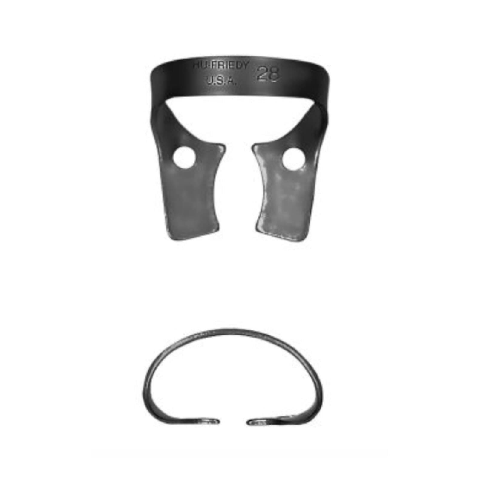 Hu-Friedy Satin Steel Rubber Dam Clamp, #28, Wingless, Lower Molars, 1/Pk thumbnail 2