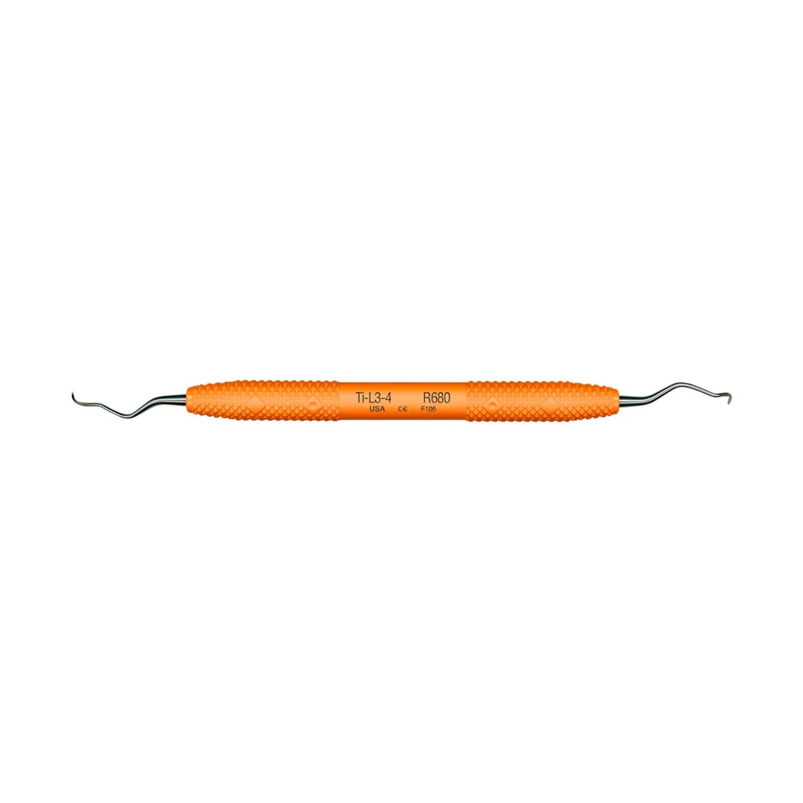 PDT Wingrove L3-4 Titanium Implant Scaler, Double-Ended, Langer 3/4, Orange Resin Handle, R680 thumbnail 3