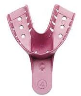 Sultan Dentray II Perforated Edentulous Impression Tray #4P Medium Lower, Pink, 12/Box, 33054 thumbnail 2