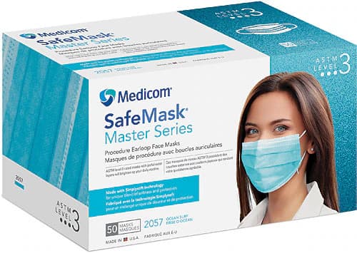 SafeMask Master Series Procedure Earloop Mask, ASTM Level 3, Ocean Surf (Aqua Marine), 50/Box, 2057 thumbnail 17