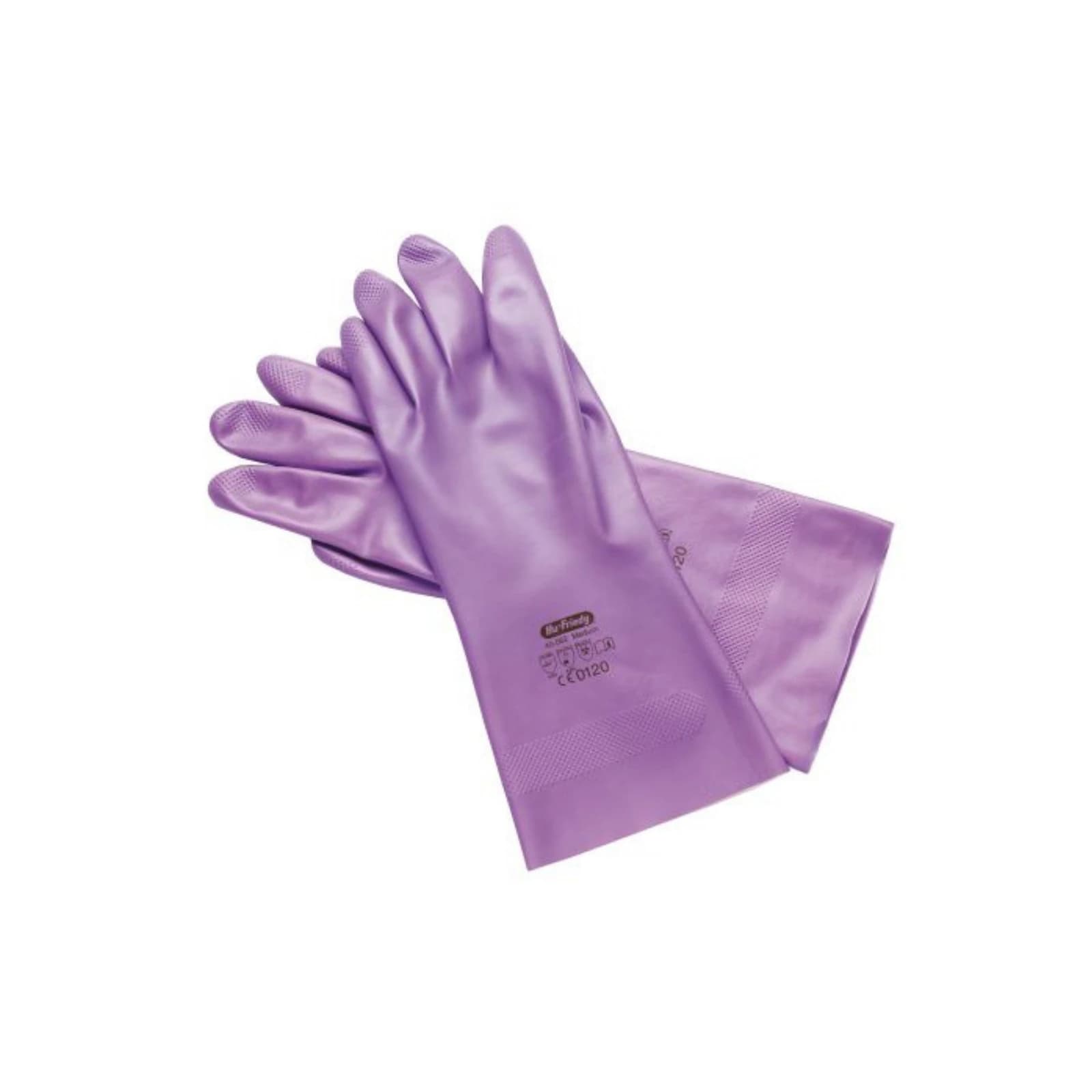 Hu-Friedy IMS Lilac Utility Nitrile Gloves, Extra Large (Size 10), Powder Free, Flocklined, 3 Pairs/Box, 40-066 thumbnail 4