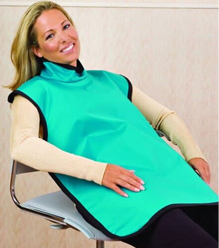 Flow X-Ray Adult Lead-Free X-Ray Bib Apron with Collar, Electric Blue, 24" x 26", 0.25 mm Lead Equivalency, 75051NL-39 thumbnail 2