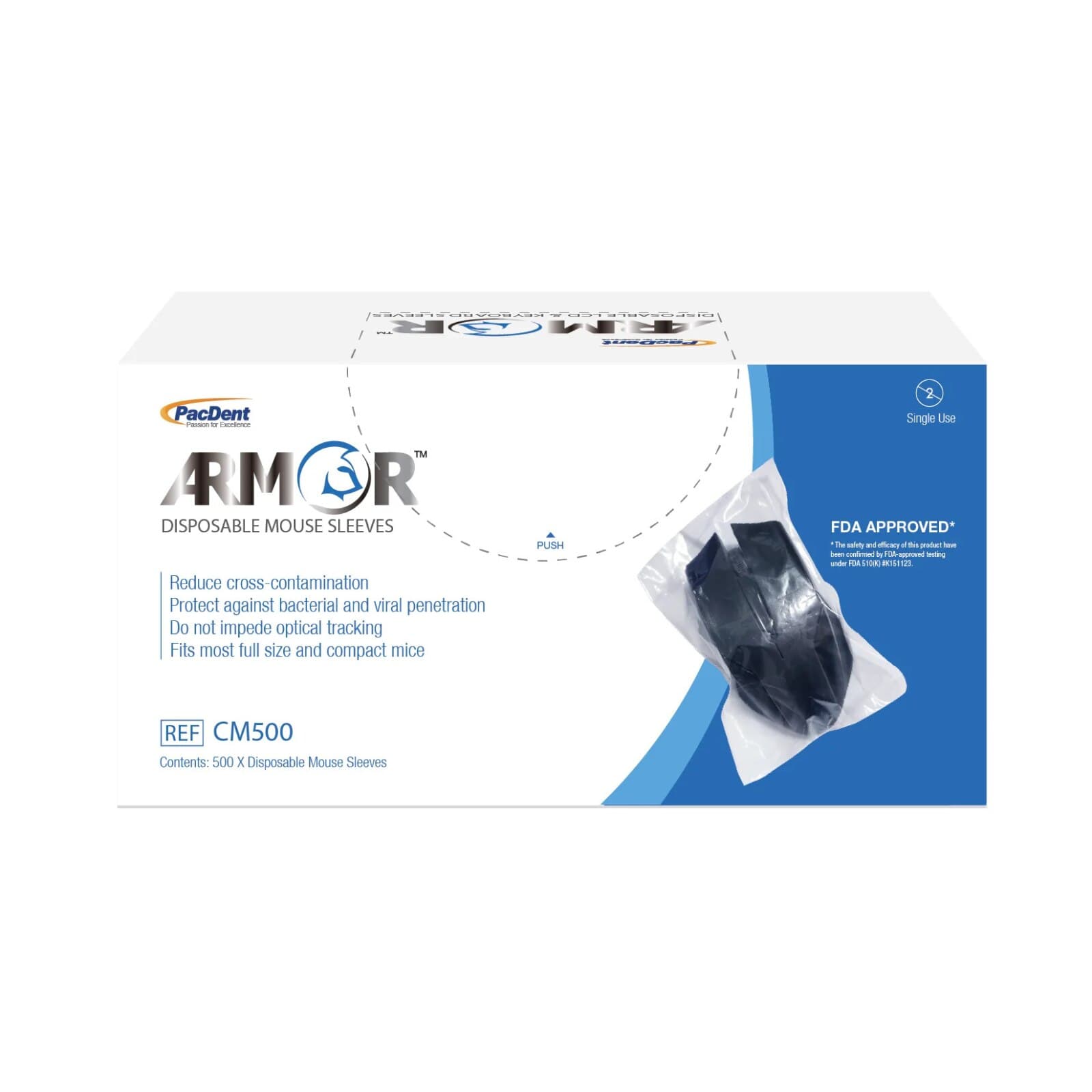 Armor Disposable Mouse Protective Sleeves, Latex-Free, Clear, Fits Most Mice, 500/Box, CM500 thumbnail 6