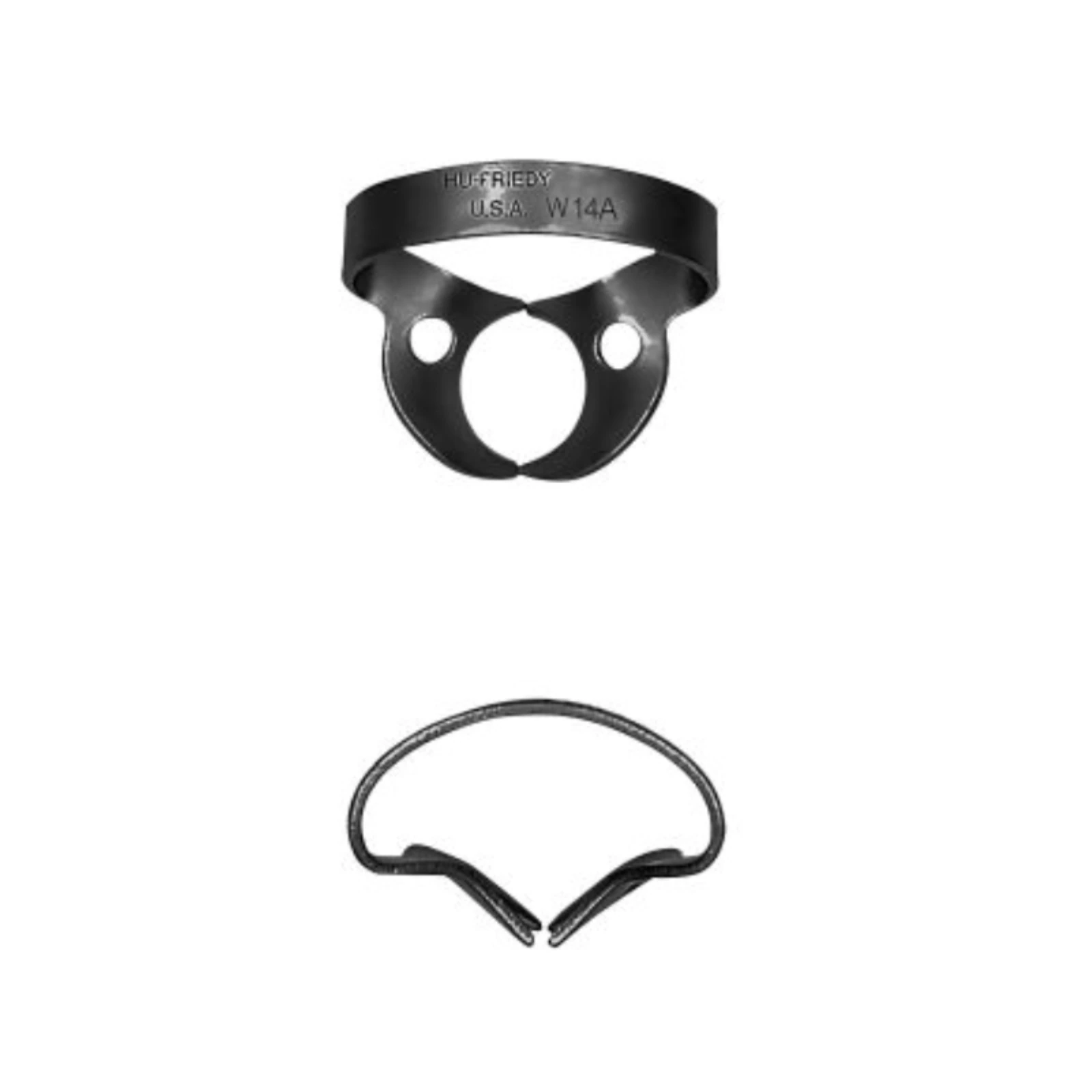 Hu-Friedy Satin Steel Rubber Dam Clamp, #W14, Wingless, Partially Erupted/Irregular Molars, 1/Pk, RDCMW14 thumbnail 2
