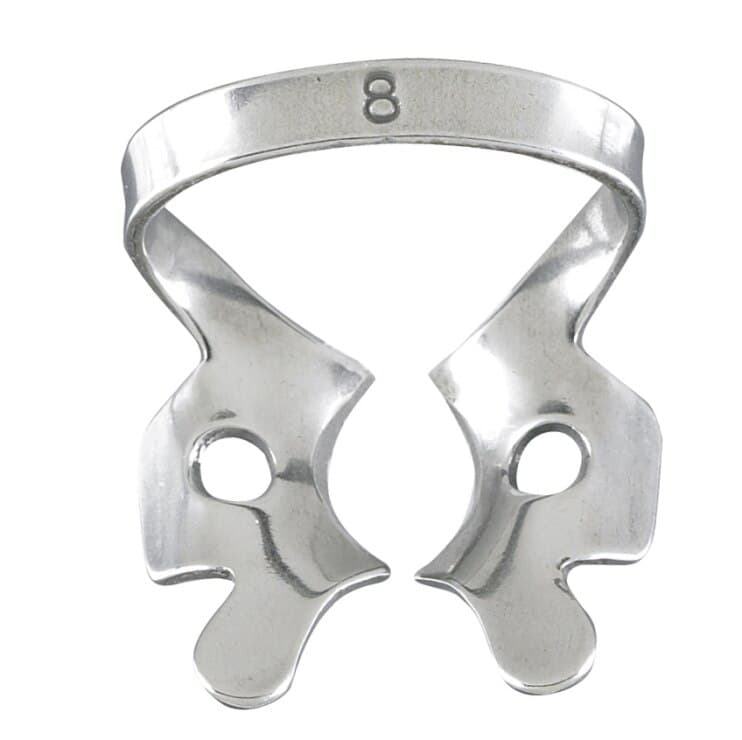 Miltex Rubber Dam Clamp #8, Winged, Upper Molar, Stainless Steel, 1 Each thumbnail 3