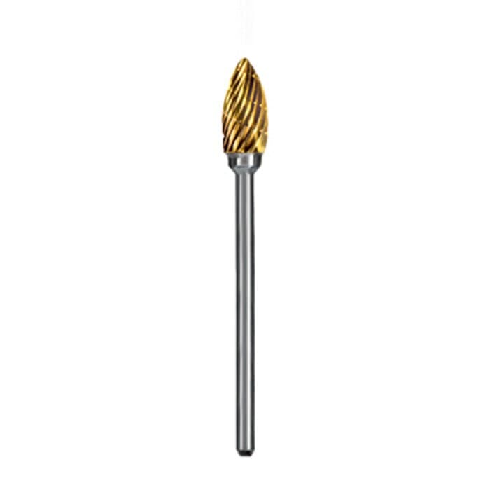 Dedeco Goldies Carbide Bur, Regular Cut, 61-A/81-A, HP (2.35mm Shank), Titanium Nitride Coated, 1/Pkg, 8013 thumbnail 2