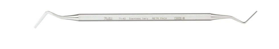 Miltex Retraction Cord Packer Instrument, Serrated, Double-End, Octagonal Handle, 1/Pk thumbnail 2