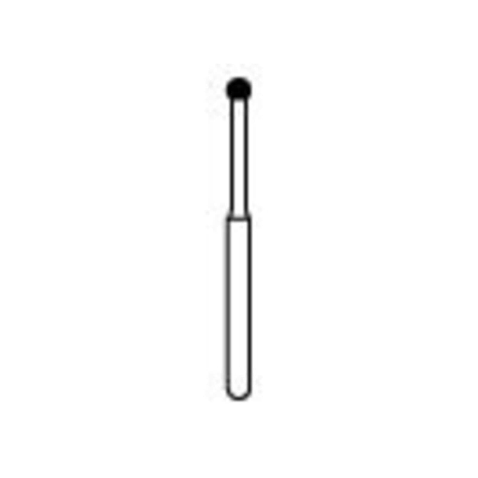 NTI Diamond Bur, FG, Long Round, #801L, 1.6 mm, Coarse, Green, 5/Pk, C801L-016 thumbnail 3