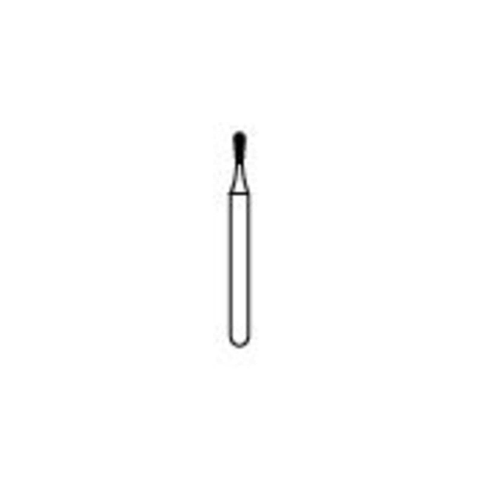 NTI FG Diamond Bur, Medium Grit, Pear Shape, Friction Grip, 0.9 mm Diameter x 2.7 mm Length, #830-009, 5/Pkg thumbnail 2