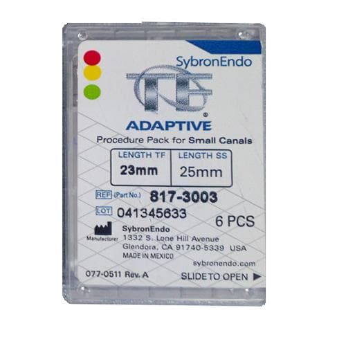 Kerr TF Adaptive Nickel-Titanium Rotary Files, Small Procedure Pack, 23mm, Assorted, 6/Pk, 817-3003 thumbnail 13