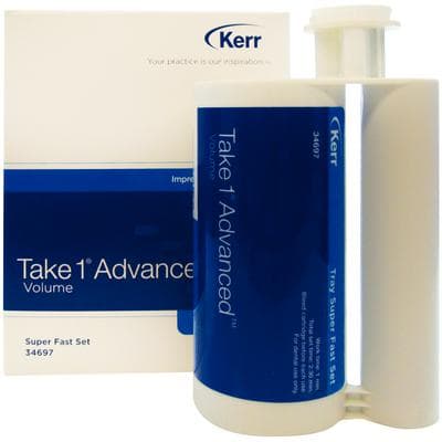 Kerr Take 1 Advanced VPS Impression Material, Volume Tray Heavy Body, Super Fast Set, Dark Blue, 2 x 380 ml Hard Cartridges, #34697 thumbnail 7