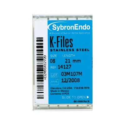 Kerr Endodontics K-Files Stainless Steel, 21mm, #06, Pink, 6/Pkg, 62249 thumbnail 13