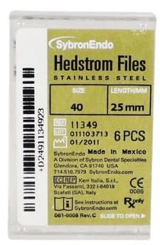 SybronEndo Hedstrom Files, Stainless Steel, 25 mm, #40, Black, 6/Pk, 11349 thumbnail 12