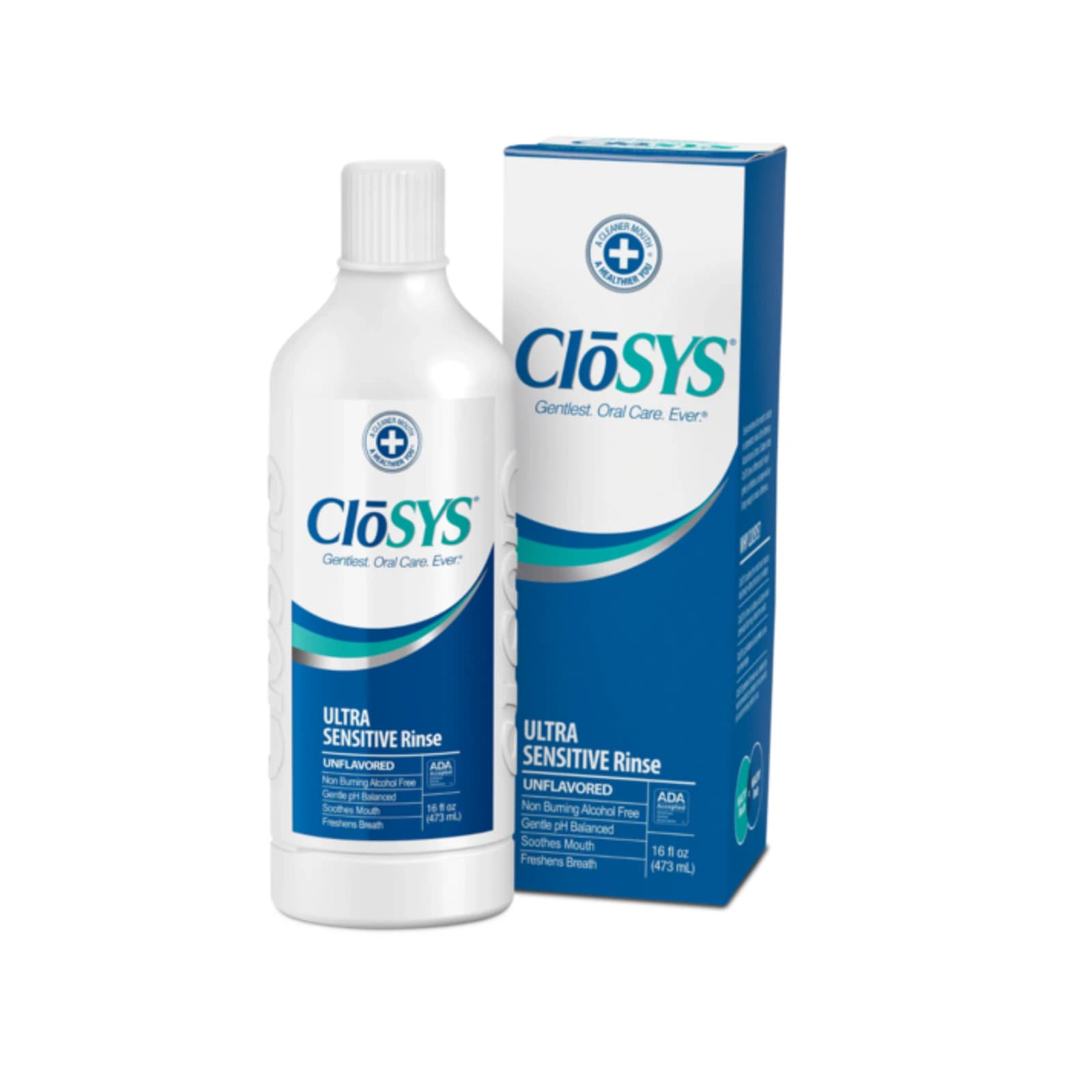 CloSYS Ultra Sensitive Oral Health Rinse, Unflavored, Alcohol-Free, 3.4 oz Bottle, 48/Case thumbnail 2