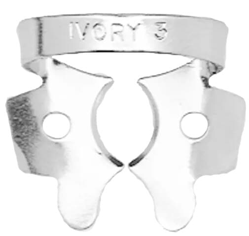 Ivory Rubber Dam Clamp #3, Winged, Stainless Steel, Small Lower Molar, 1/Each, 50057322 thumbnail 9