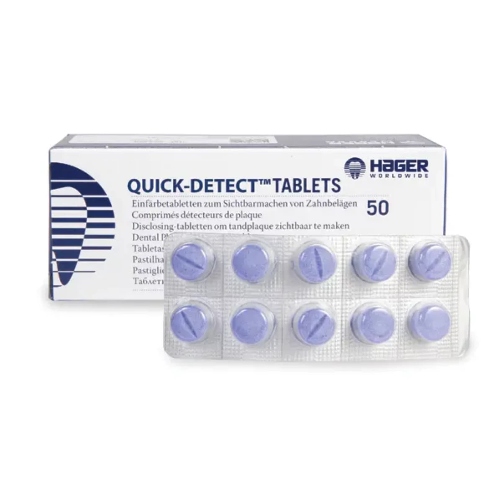 Hager Worldwide Quick-Detect Plaque Disclosing Solution & Tablets, 50 Blister Pack - Quick-Detect Disclosing Solution/Tablets 50 Blister Pk - Image 1