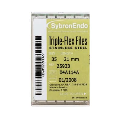 Kerr Triple-Flex Stainless Steel Endodontic Hand Files, Size #45, White, 21 mm, 6/Box, 25936 thumbnail 3