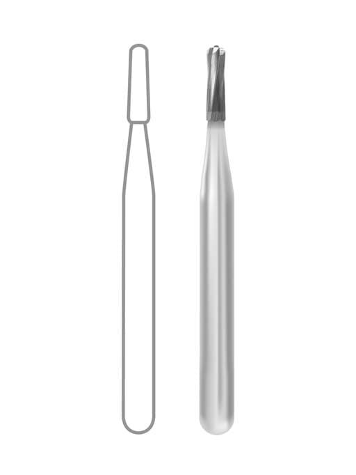 Midwest Operative Carbide Bur #256, FG (Friction Grip), All Purpose, Straight Fissure, Bevel End, 0.9 mm Diameter, 2.7 mm Length, 100/Bag, 386287 thumbnail 2