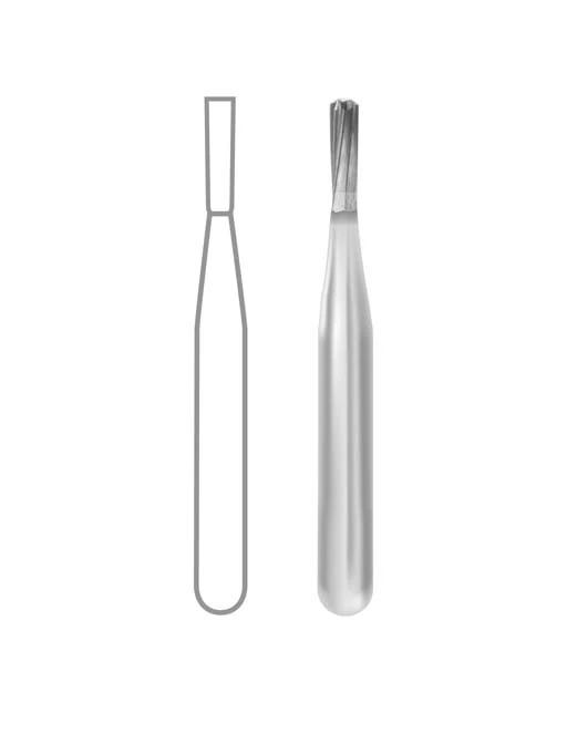 Midwest Operative Carbide Bur #245 FGSS (Friction Grip Short Shank), Pear/Straight Fissure, 0.9 mm Diameter, 2.7 mm Length, 100/Bag, 386471 thumbnail 2