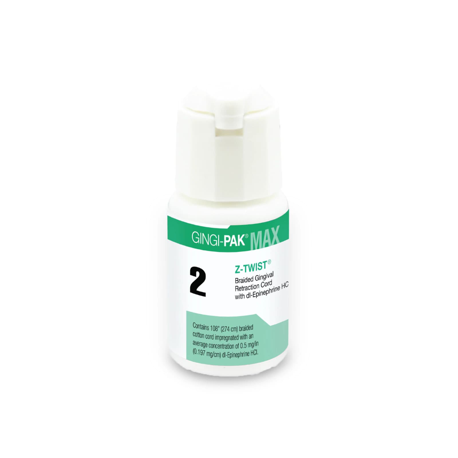 Gingi-Pak Max Z-Twist Retraction Cord with DL-Epinephrine HCl, Size #2 Medium, 108 inches, 10172M thumbnail 5