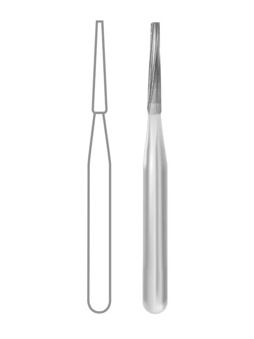Midwest Operative Carbide Bur FG #169-L, Tapered Fissure, Flat End, 0.9 mm Diameter, 4.9 mm Length, 10/Pk, 389245 thumbnail 2