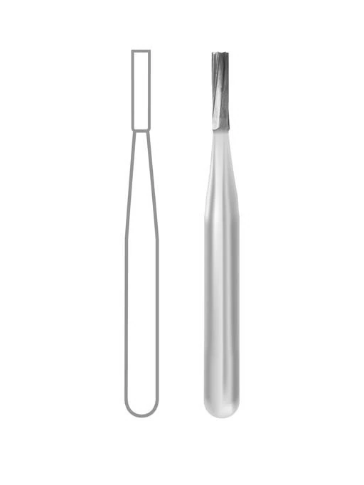 Midwest Operative Carbide Bur, FG, Straight Fissure Flat End, #56, 0.9 mm Diameter, 3.2 mm Length, 6 Flutes, 100/Bag, 386216 thumbnail 3