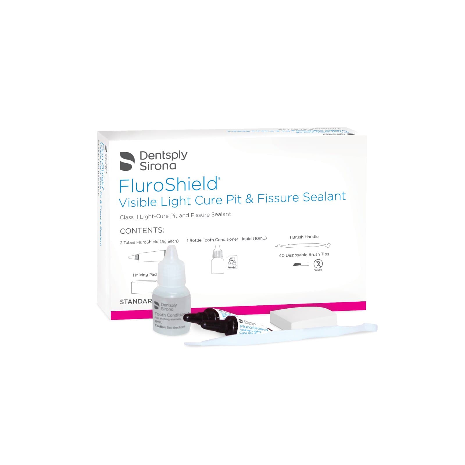 FluroShield VLC Pit & Fissure Sealant, Tooth Color Standard Package Kit, 2 x 5g Tubes, #643350 - FluroShield Tooth Color Standard Pack - Image 1