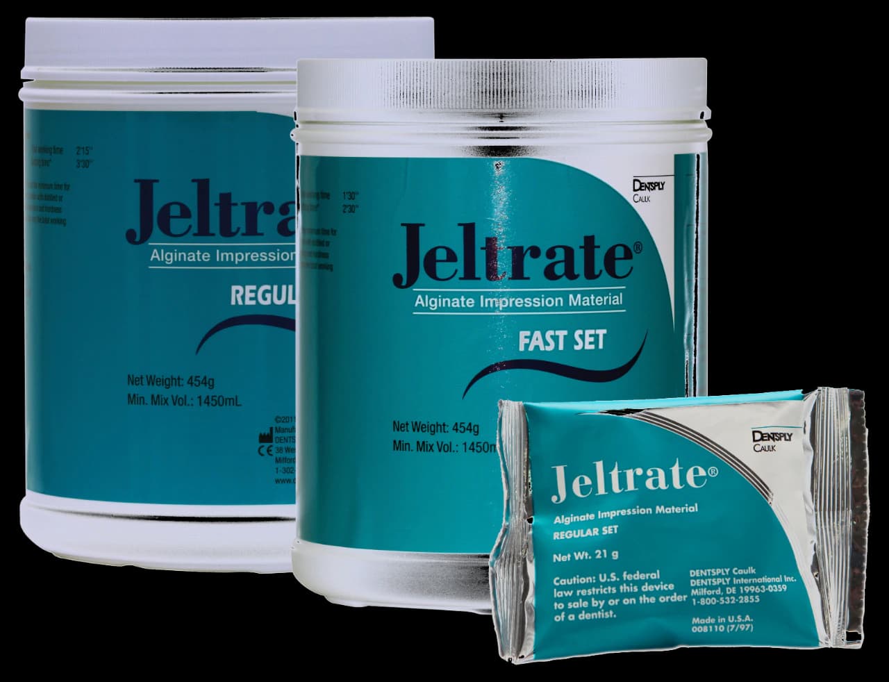 Jeltrate Alginate Impression Material, Regular Set, 9 x 1 lb Cans - Jeltrate Alginate Can RS 9x1lb - Image 1