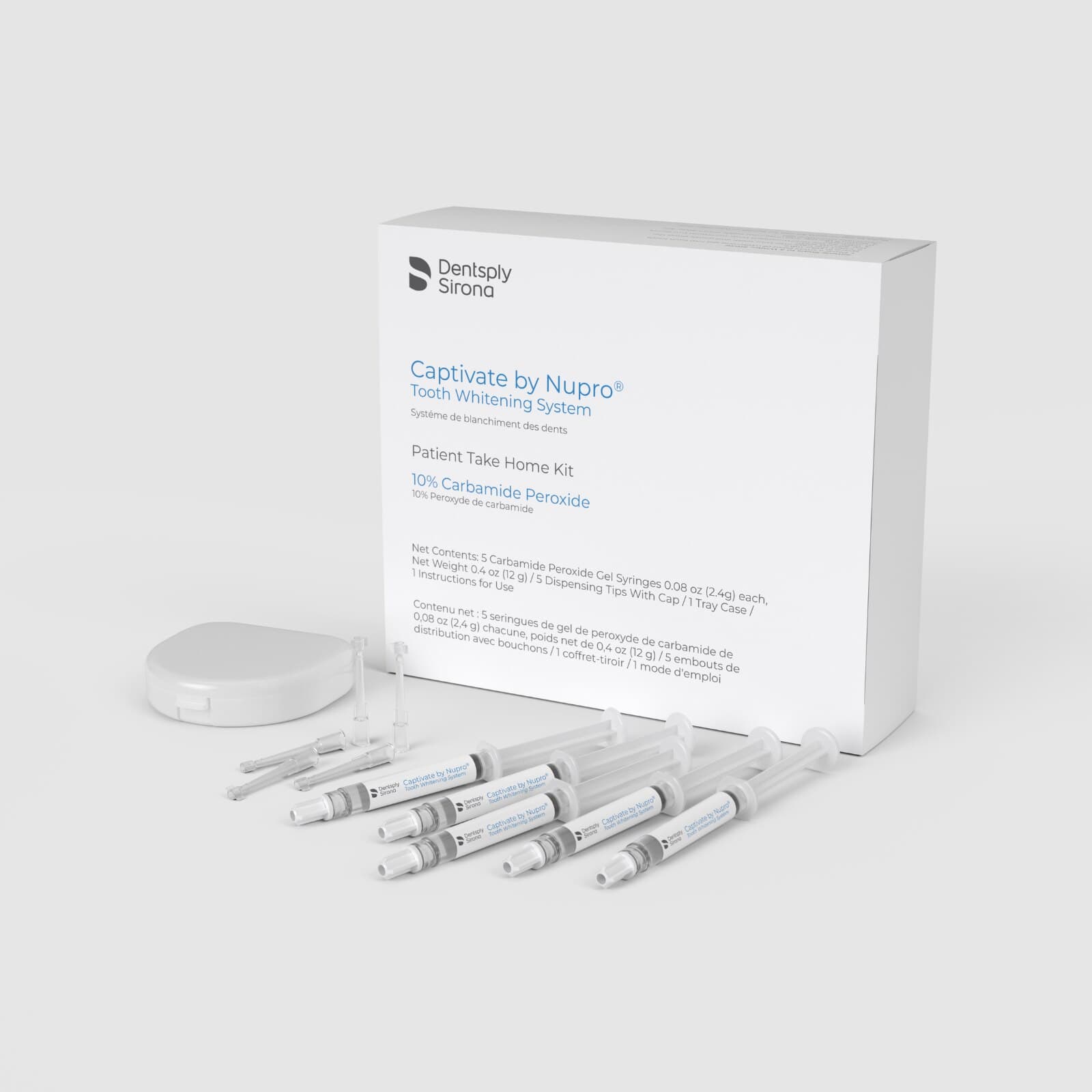 Captivate by NUPRO 10% Carbamide Peroxide Patient Take-Home Whitening Kit, Mint, 5 Syringes (2.4g each), 614064 thumbnail 2