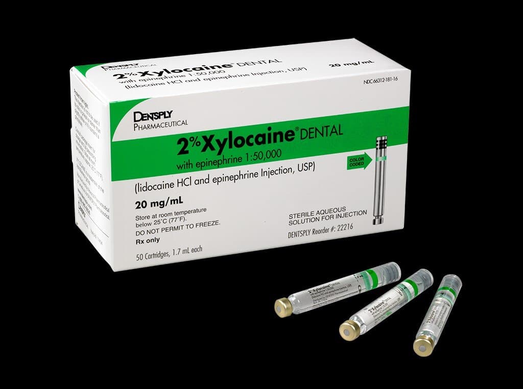 Xylocaine 2% Lidocaine HCl with Epinephrine 1:50,000 Dental Anesthetic Cartridges, 1.7 mL, Green, 50/Box, 22216 thumbnail 12